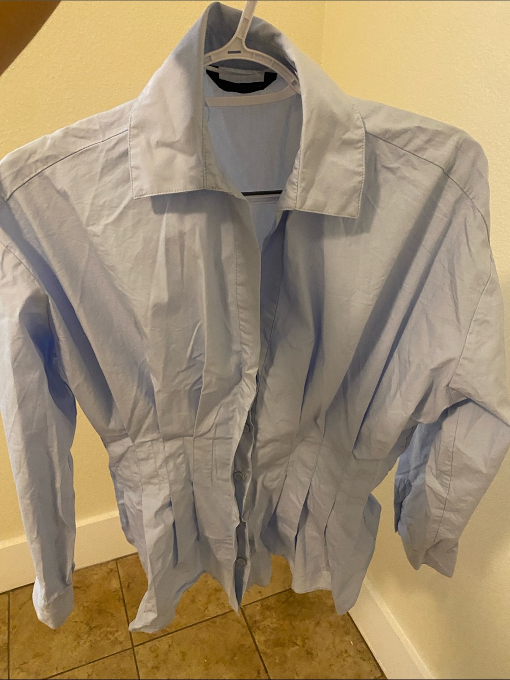 Women Light Blue Classic Button-Up Shirt